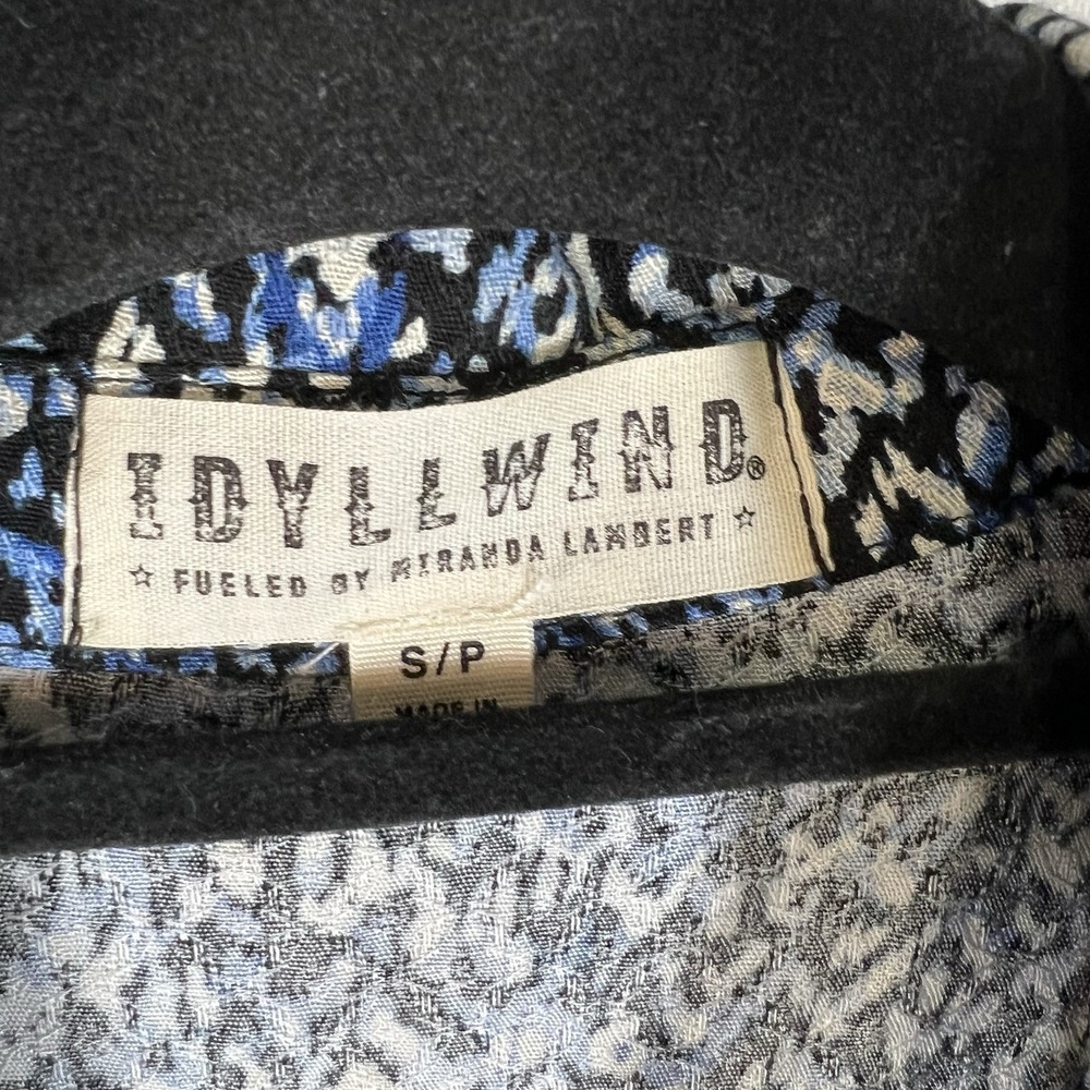 IDYLLWIND‎ by Miranda Lambert Blue Long Sleeve Tassel Button Up Size Large Small - Picture 4 of 10